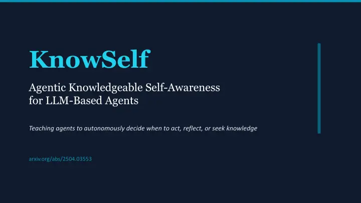 Paper Agentic Self Awareness
