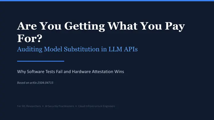 Paper Audit Model Substitution